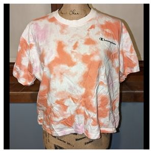 Champion tie-dye large cropped shirt